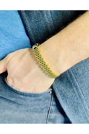 دستبند استیل (فولاد) طلائی زنانه استیل (فولاد) nss sky rock - کد 922618830