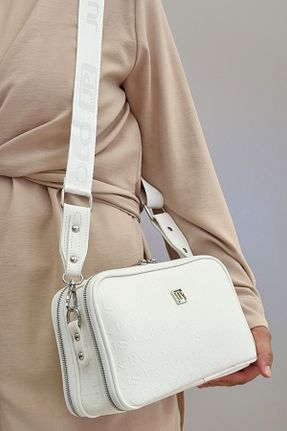 کیف دوشی سفید زنانه چرم مصنوعی Just Polo - کد 855105514