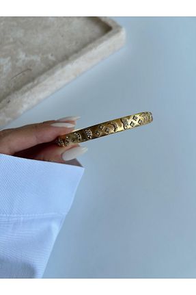 دستبند جواهر زرد زنانه زیرکن stainles steel - کد 929018623