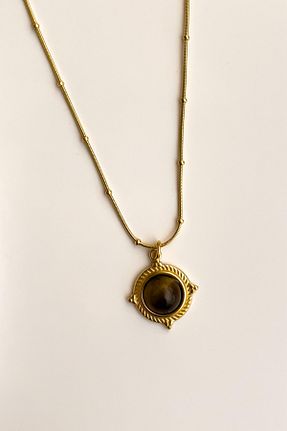 گردنبند استیل ( فولاد ) زرد زنانه استیل ضد زنگ Radino Collection - کد 928532527