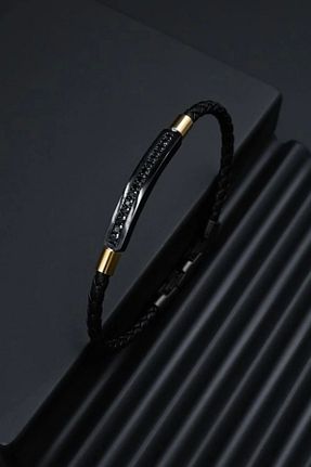 دستبند استیل (فولاد) مشکی مردانه FERRO - کد 852116494