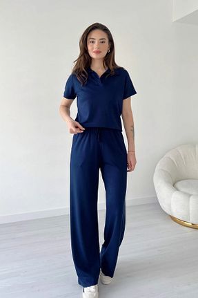ست بالاتنه و پائین تنه سرمه ای زنانه بافتنی TrendyFashion - کد 928836210
