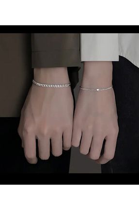 دستبند استیل (فولاد) طوسی زنانه استیل ضد زنگ MODA - کد 928856991