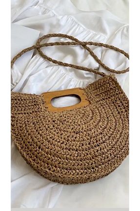 کیف دوشی قهوه ای زنانه حصیر WOMANBAG - کد 928748545