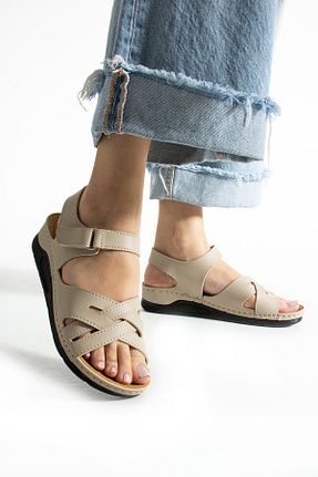 صندل بژ زنانه پاشنه پر star shoes - کد 928844093