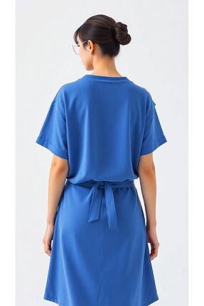 تیشرت سرمه ای زنانه اورسایز MEİLİFENG - کد 928854610