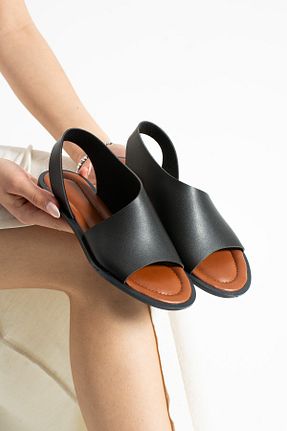 صندل مشکی زنانه پاشنه تخت star shoes - کد 928866769