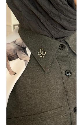 سنجاق سینه طوسی زنانه فلزی YAKA ART - کد 928875684