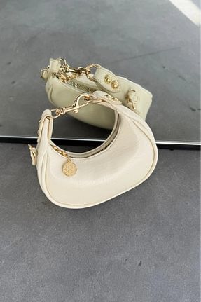 کیف دوشی بژ زنانه چرم مصنوعی leonas - کد 928885464
