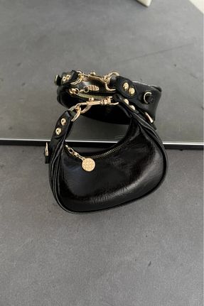 کیف دوشی مشکی زنانه چرم مصنوعی leonas - کد 928885783