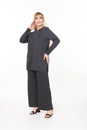 ست بالاتنه و پائین تنه طوسی زنانه تریکو Eceyaman moda - کد 929068718
