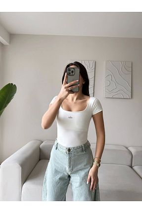 بادی رنگی زنانه یقه مربعی Zoom Butik - کد 928902038