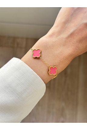 دستبند استیل (فولاد) صورتی زنانه استیل ضد زنگ YOUES JEWELRY - کد 928897342