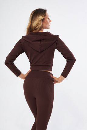 سوئیشرت قهوه ای زنانه ساده Lesa Wear - کد 861604718