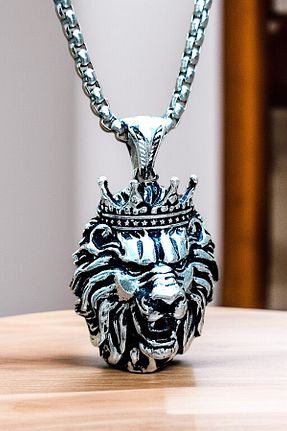 گردنبند استیل ( فولاد ) سفید مردانه کروم AK STORE SİLVER - کد 928754746