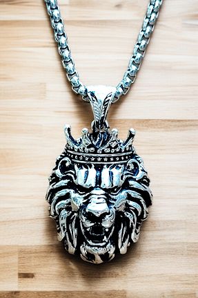 گردنبند استیل ( فولاد ) سفید مردانه کروم AK STORE SİLVER - کد 928754746