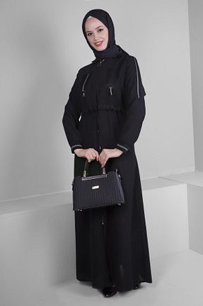 مانتو بلند حجاب مشکی زنانه Alvina - کد 805630548