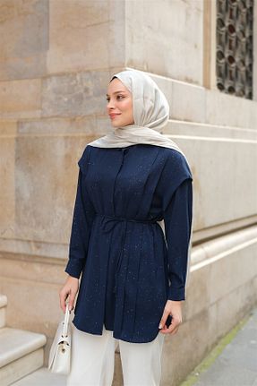 پیراهن حجاب سرمه ای زنانه رگولار LOCCO - کد 928947214