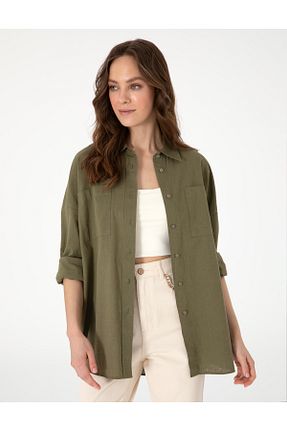 پیراهن خاکی زنانه اورسایز Pierre Cardin - کد 928947406