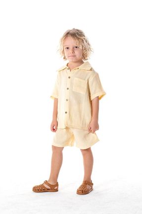 ست بالاتنه و پائین تنه زرد بچه گانه بافتنی Kiddykidstore - کد 929181925