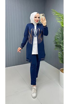 ست گرمکن حجاب سرمه ای زنانه رگولار moda4b - کد 928960733
