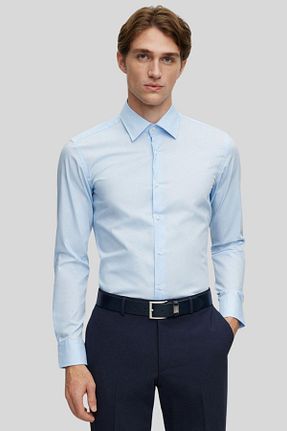 پیراهن آبی مردانه اسلیم فیت BOSS - کد 928961877