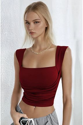 بلوز زرشکی زنانه ساده fablair - کد 927638975