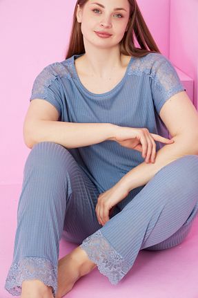 ست لباس راحتی قهوه ای زنانه ساده Siyah İnci - کد 928963436
