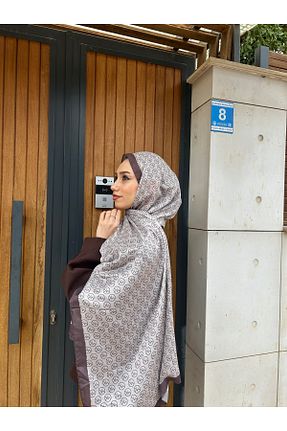 شال قهوه ای زنانه پنبه ای Modakaşmir - کد 928971705