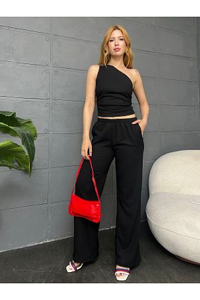 ست بالاتنه و پائین تنه مشکی زنانه بافتنی LE CARAMBOLE - کد 928970793