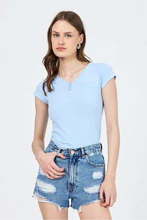 تیشرت آبی زنانه اسلیم فیت Rays - کد 929009183
