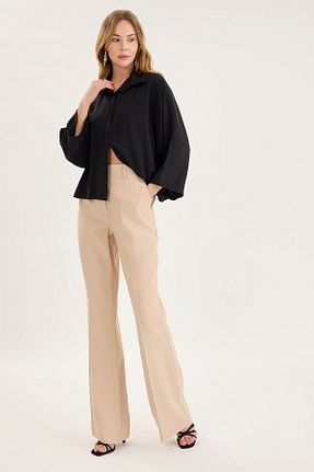 شلوار بژ زنانه پنبه پلی استر Vitrin - کد 929210233