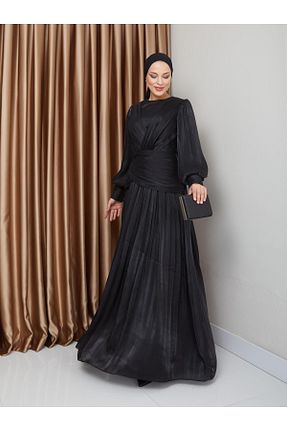 لباس مجلسی حجاب مشکی زنانه یقه دوچرخه Olcay - کد 885676204