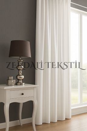 پرده زمینه سفید پلی استر ZERDALİTEKSTİL - کد 863752518