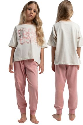 ست بالاتنه و پائین تنه بژ بچه گانه بافت U.S. Polo Assn. - کد 929198323