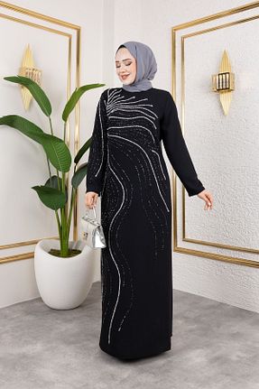 لباس مجلسی حجاب مشکی زنانه یقه دوچرخه Elif Artar - کد 929198362