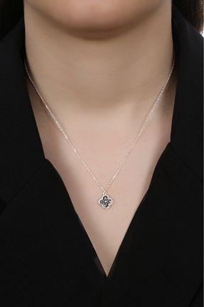گردنبند نقره سفید زنانه 925 عیار Sanem silver - کد 929024004