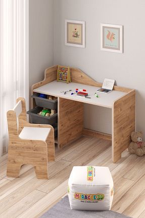 میز مطالعه بچه گانه طوسی MDF MİRACLE 3D - کد 826614292