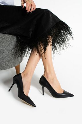 کفش استایلیتو مشکی پاشنه نازک Güllü Shoes - کد 929045906