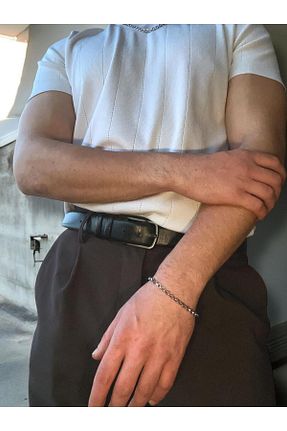 دستبند استیل (فولاد) طوسی مردانه استیل ضد زنگ RBKS - کد 929061771