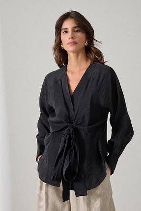 بلوز مشکی زنانه ساده Setre - کد 893560348