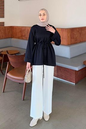 سوئیشرت حجاب مشکی زنانه پنبه پلی استر lamelif - کد 929050484