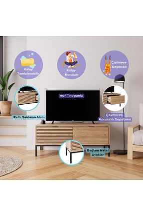میز و پایه تلویزیون زرد Suntalam Bimossa - کد 865170679