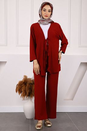 ست بالاتنه و پائین تنه حجاب زرشکی زنانه رگولار İmajButik - کد 929055815