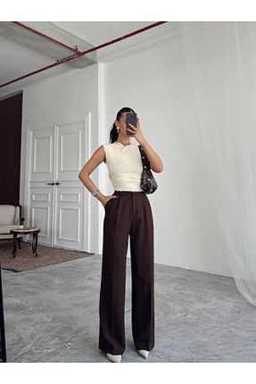 شلوار قهوه ای زنانه بافتنی Panku Bizu Design Store - کد 929078670