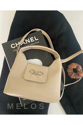کیف دوشی بژ زنانه چرم مصنوعی Melos Butik - کد 929093951