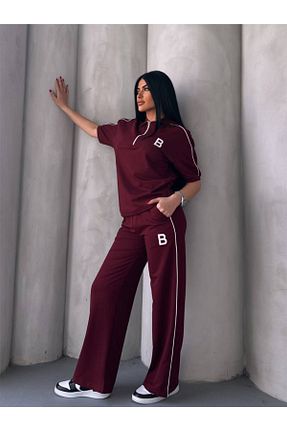 ست کرمکن اسپرت زرشکی زنانه پنبه ای estilowear - کد 898087971