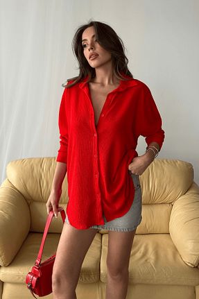 پیراهن قرمز زنانه اورسایز Paw Garage - کد 929085988