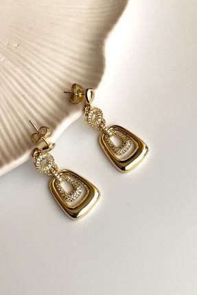 گوشواره استیل (فولاد) زرد زنانه استیل ضد زنگ Radino Collection - کد 929094656