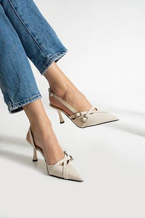 کفش پاشنه بلند کلاسیک بژ زنانه PU nezotti shoes - کد 929096095
